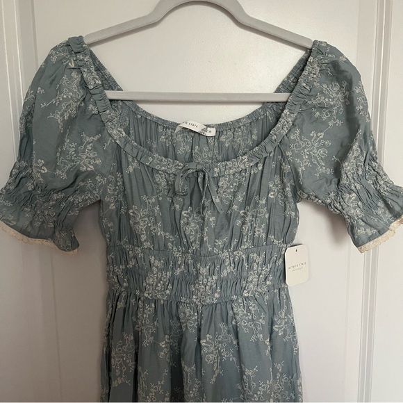 NEW Altar’d State Blue Floral Midi Dress Size XS NWT - Picture 5 of 8